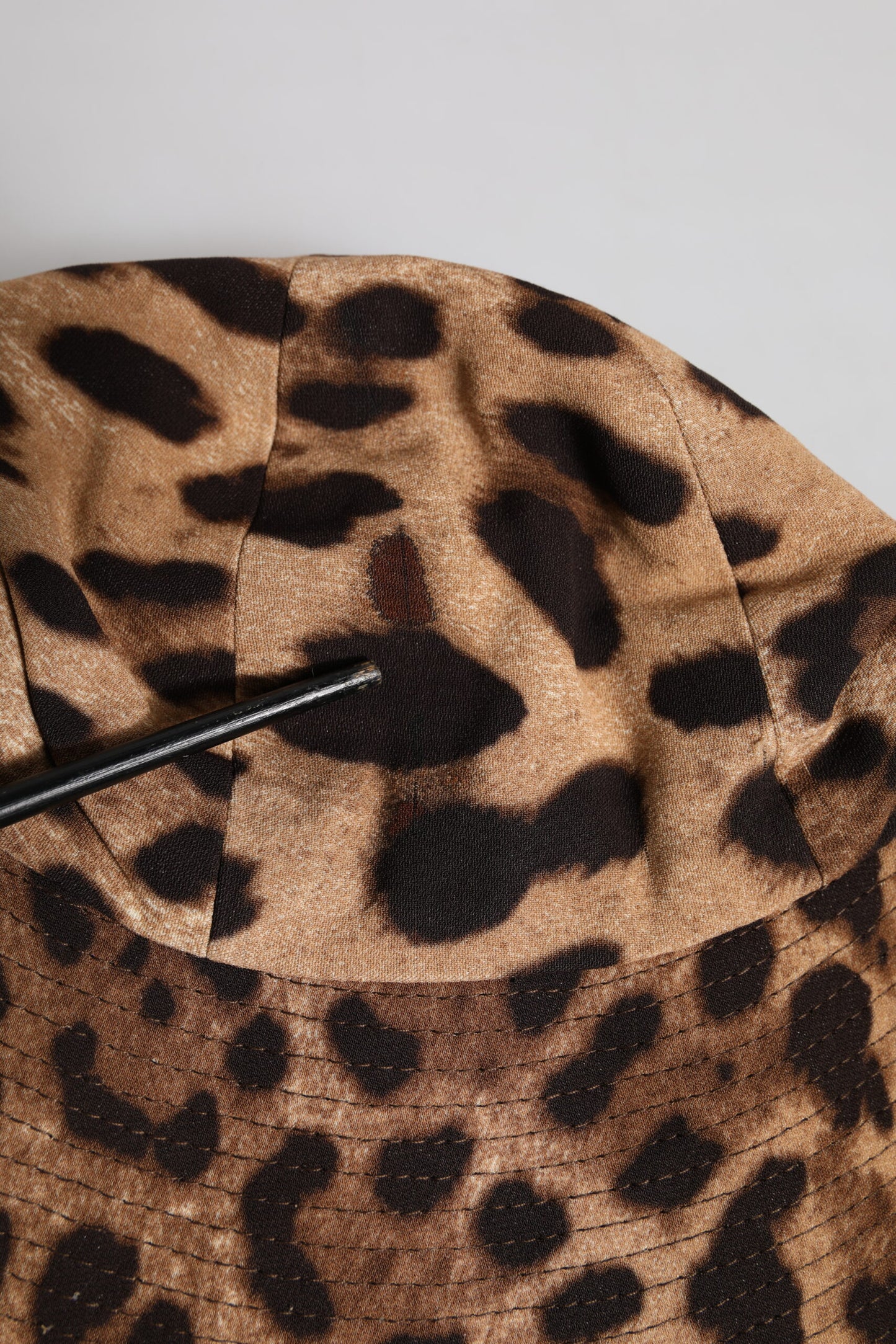 Brown Leopard Viscose Women Bucket Hat