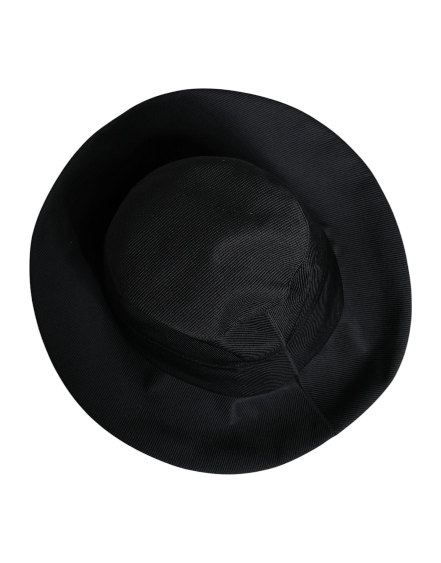Dolce & Gabbana Black Cotton Wide Brim Fedora Hat