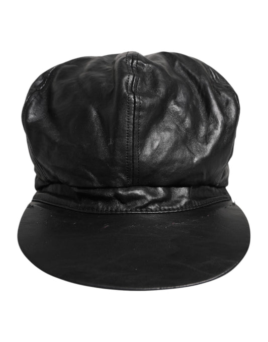 Black Calf Newsboy Capello Cabbie Hat