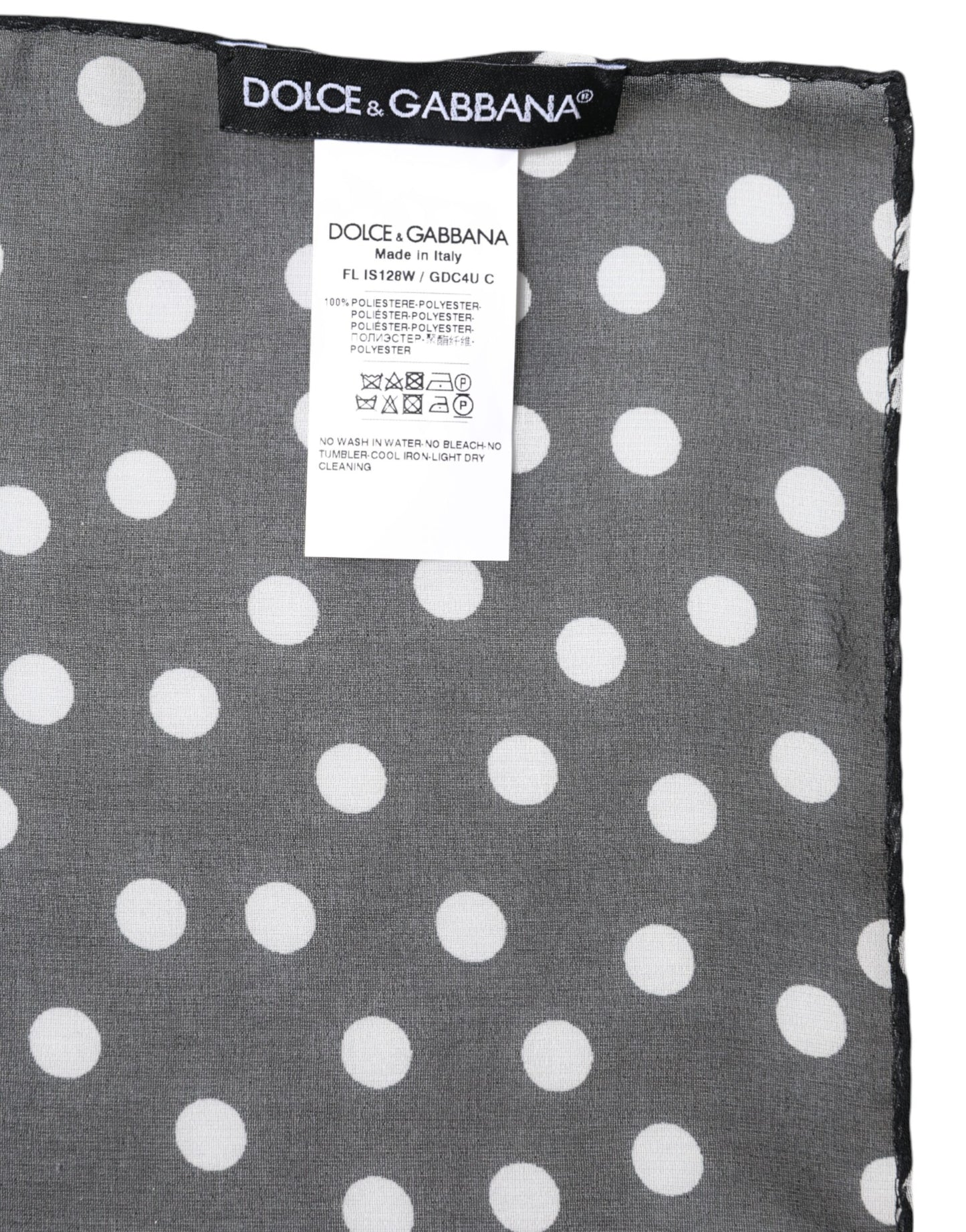 Dolce & Gabbana Black Polka Dots Polyester Wrap Shawl Scarf