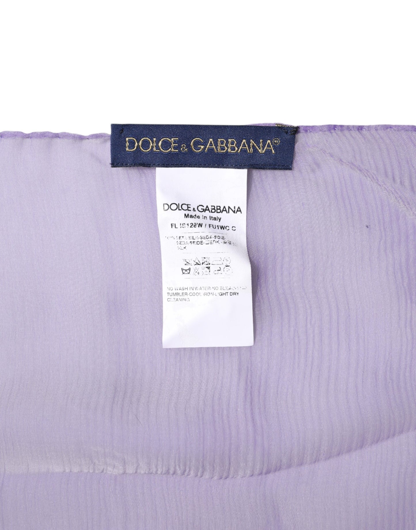 Dolce & Gabbana Purple Silk Rectangle Wrap Shawl Scarf