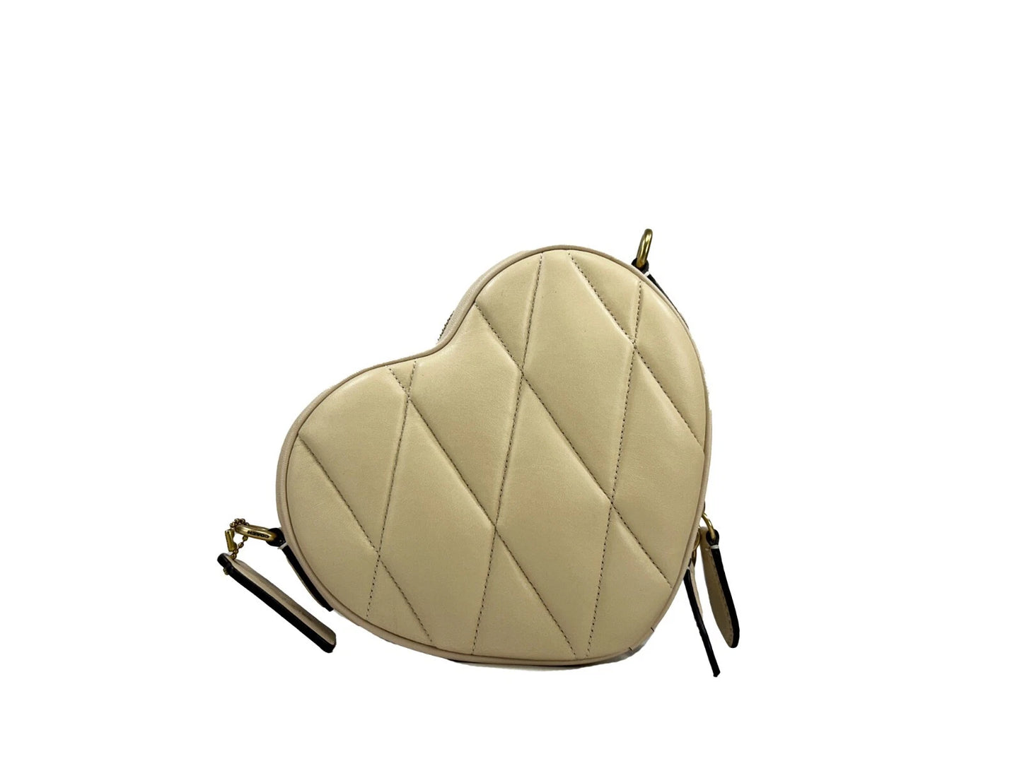 Heart Small Quilted Leather Crossbody Bag Purse
