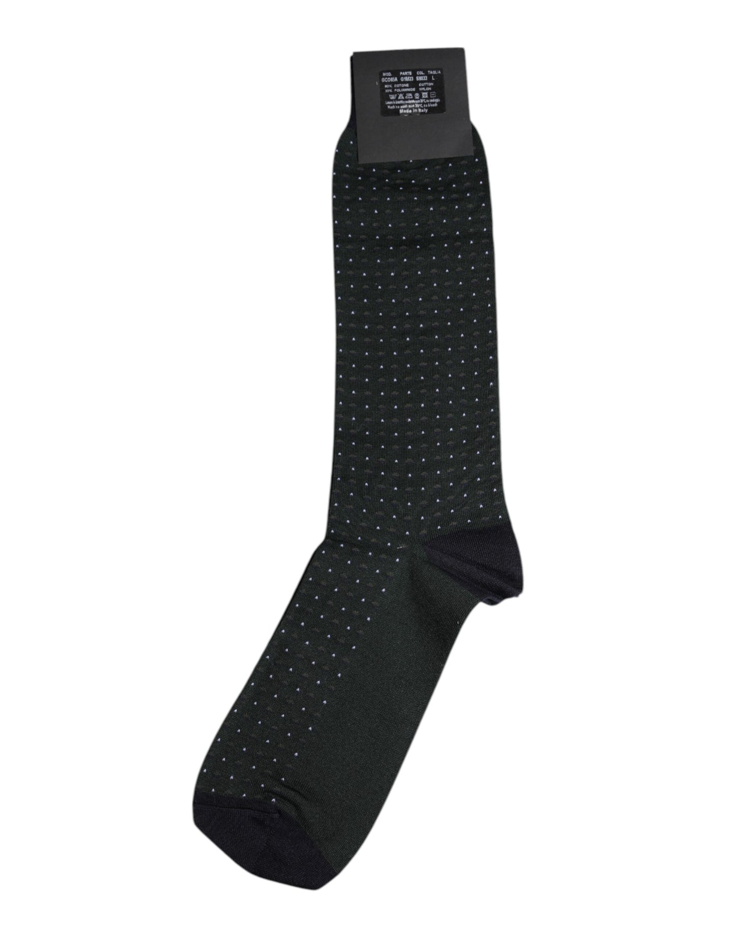 Dolce & Gabbana Black Polka Dots Cotton Mid Calf Socks
