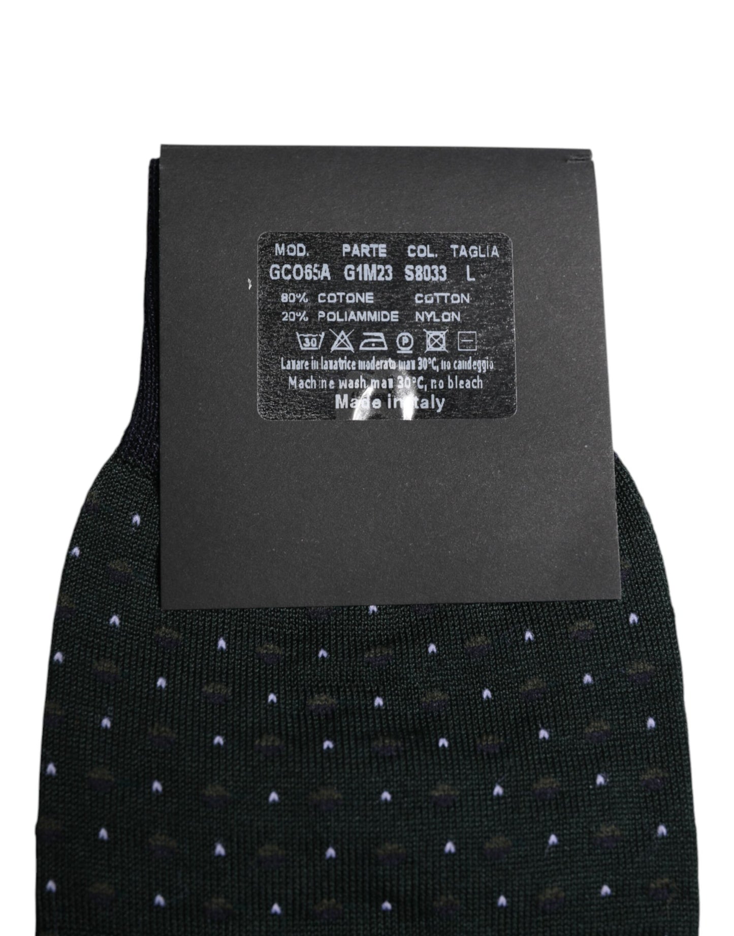 Dolce & Gabbana Black Polka Dots Cotton Mid Calf Socks