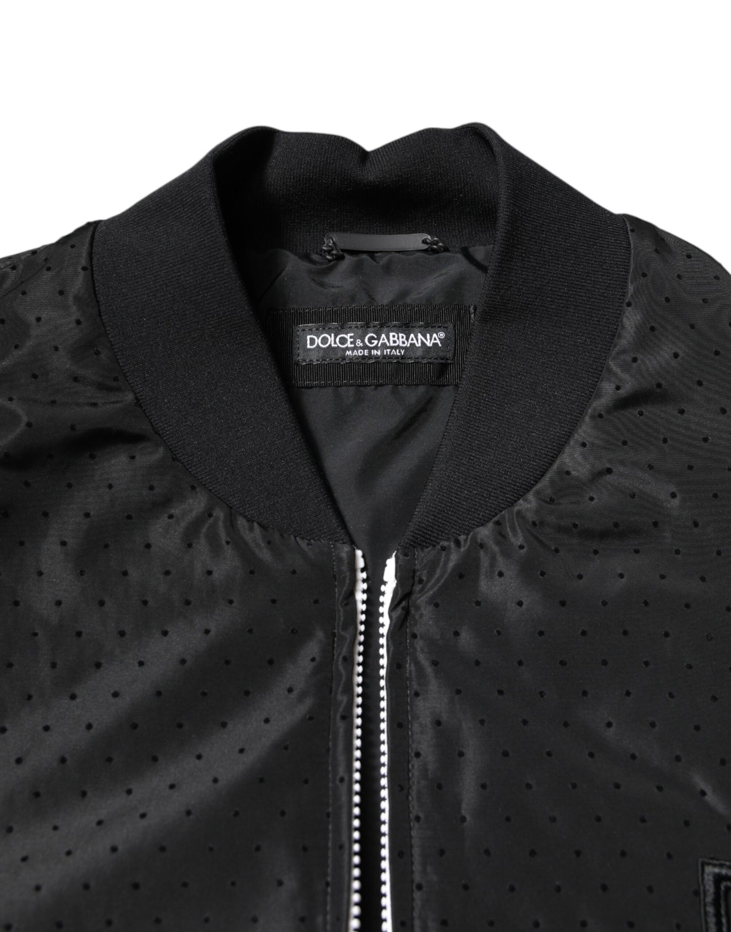 Dolce & Gabbana Black Long Sleeves Full Zip Bomber Jacket