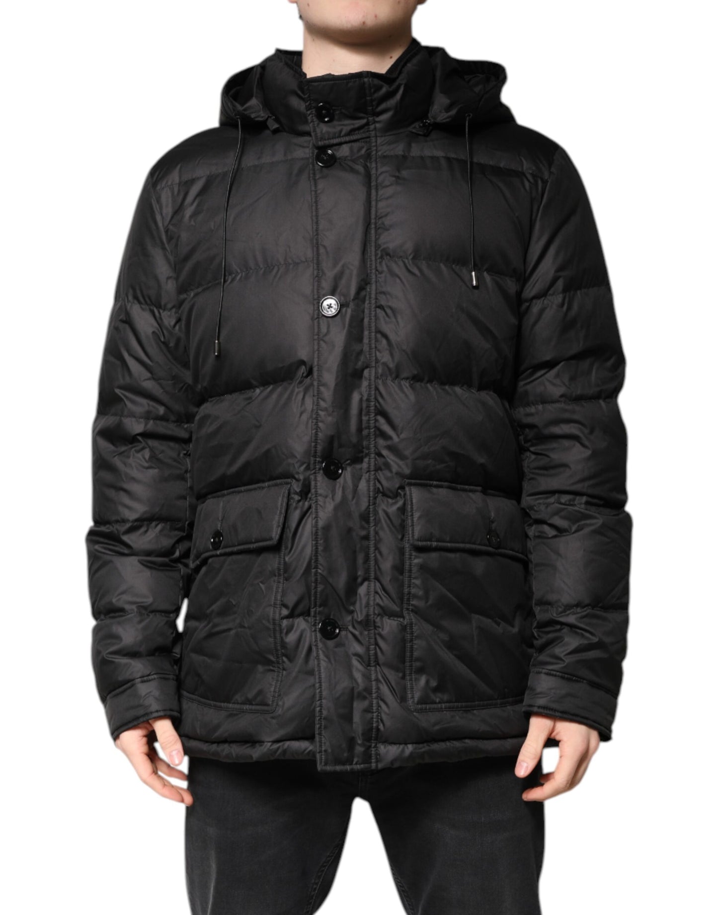 Black Hooded Parka Coat Winter Jacket