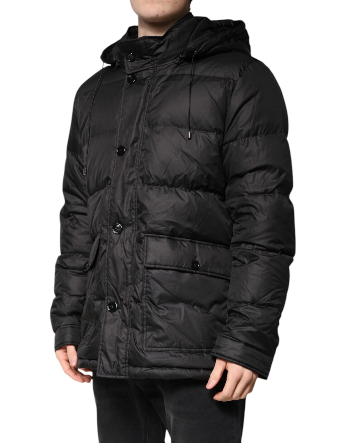 Black Hooded Parka Coat Winter Jacket