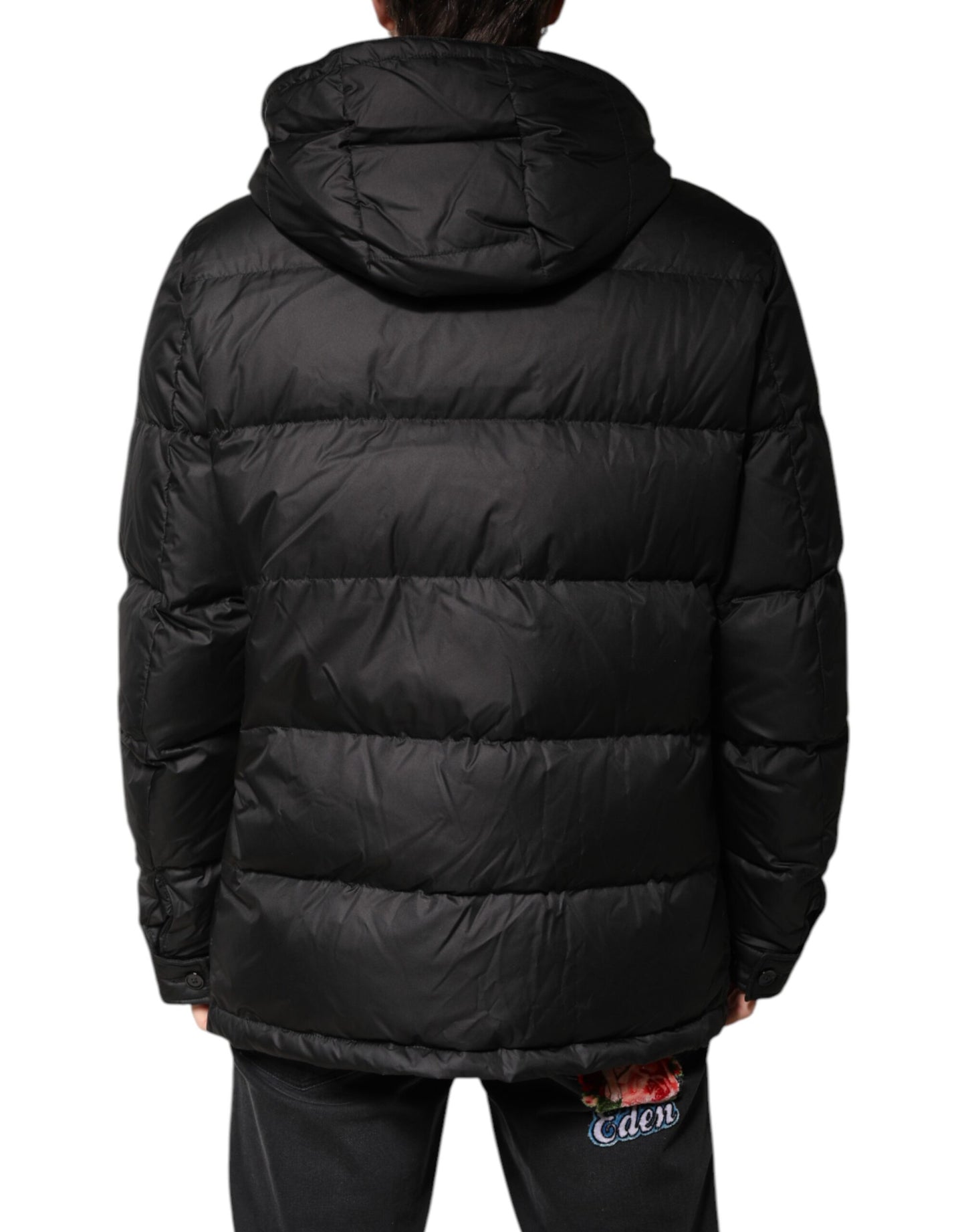 Black Hooded Parka Coat Winter Jacket