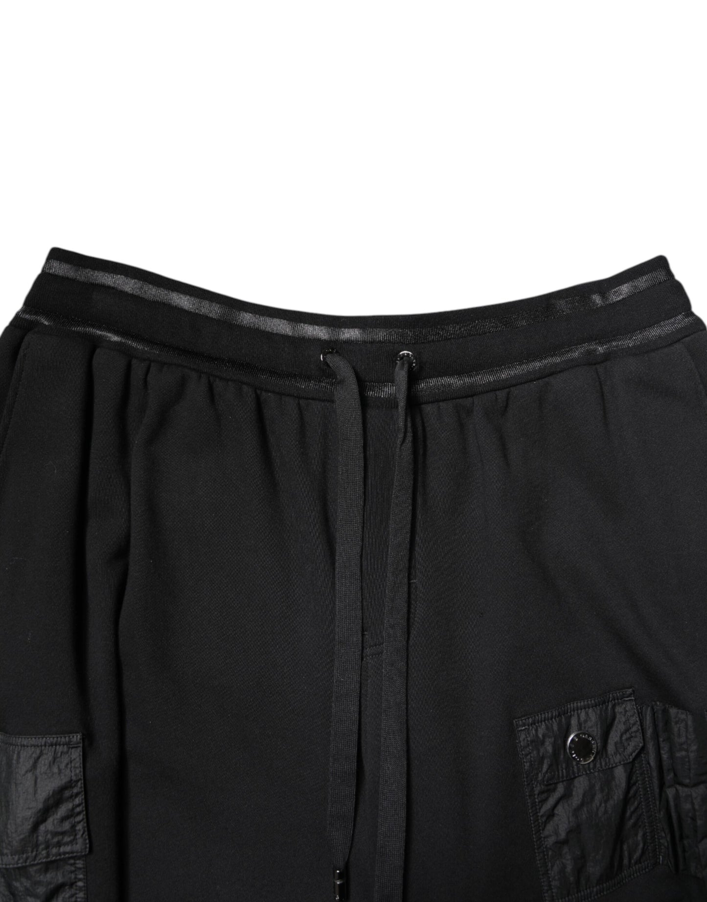 Black Cotton Men Cargo Sweatshorts Shorts