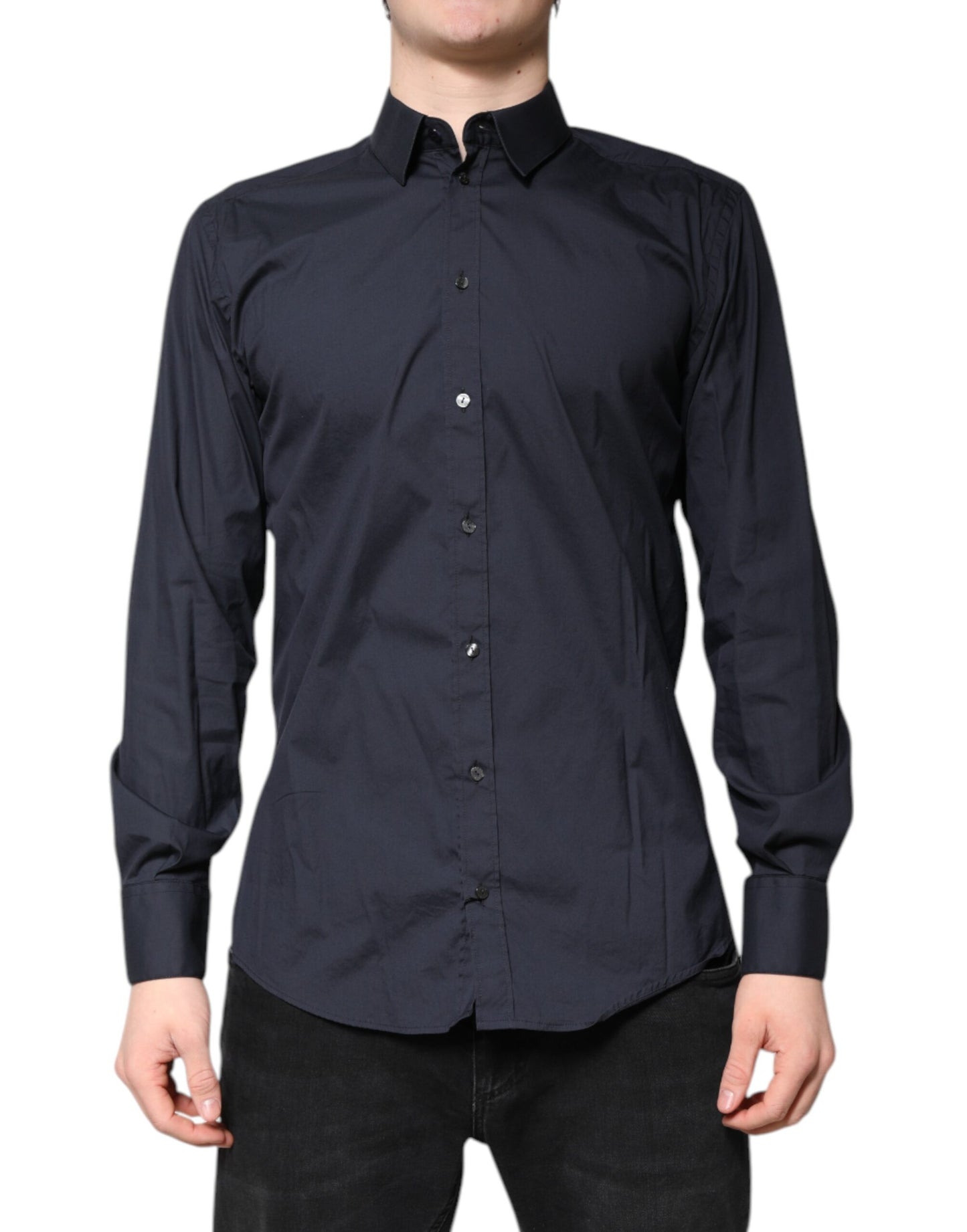 Dark Blue MARTINI Cotton Formal Dress Shirt