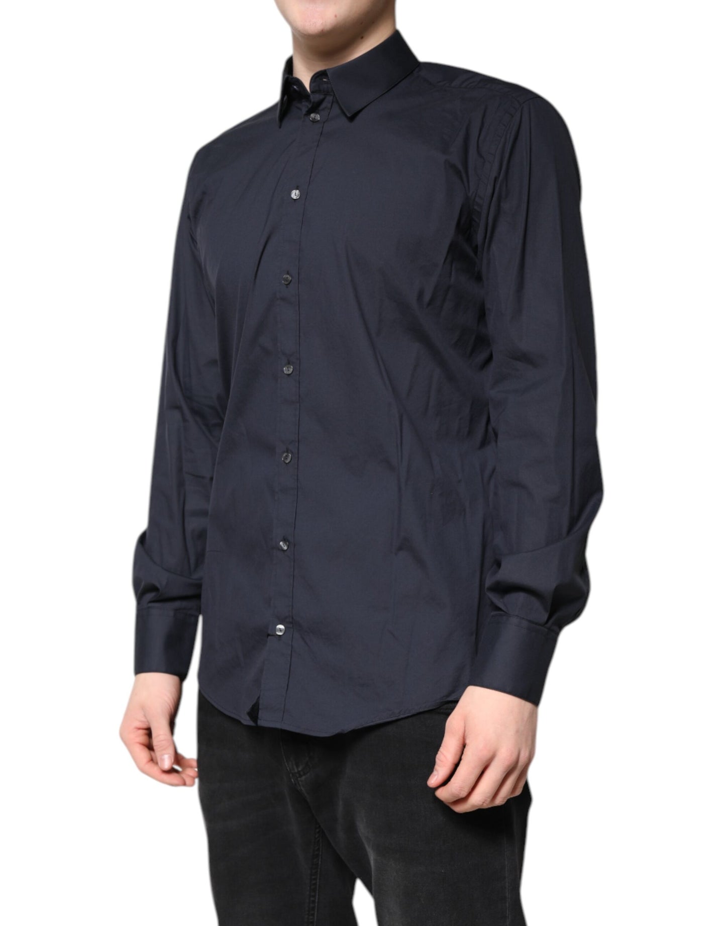Dark Blue MARTINI Cotton Formal Dress Shirt