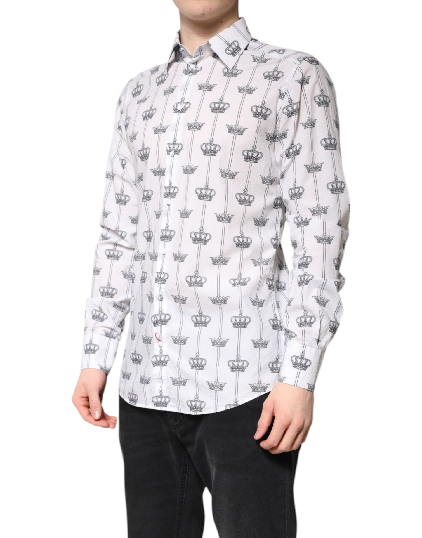 White Crown Cotton GOLD Formal Dress Shirt