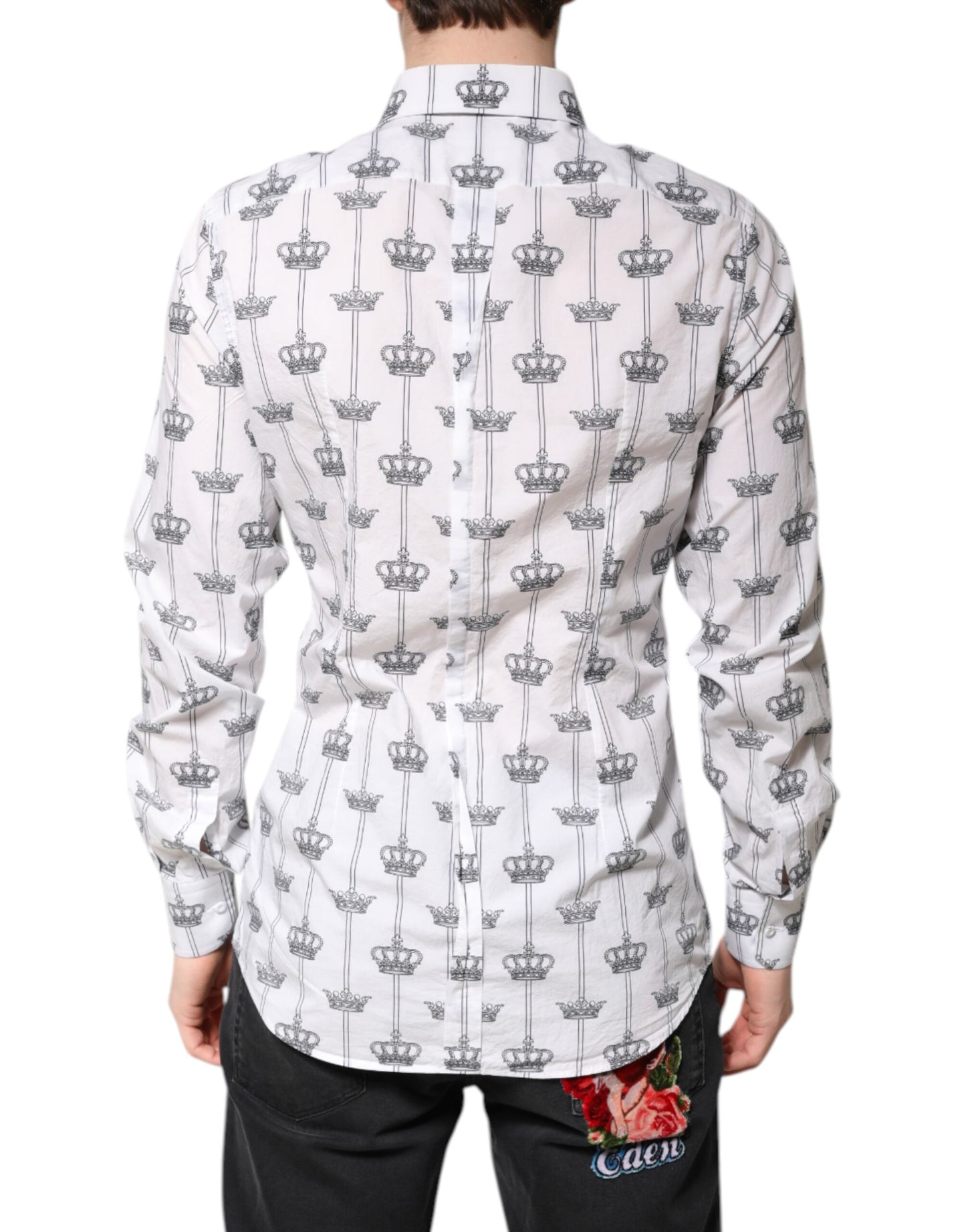 White Crown Cotton GOLD Formal Dress Shirt