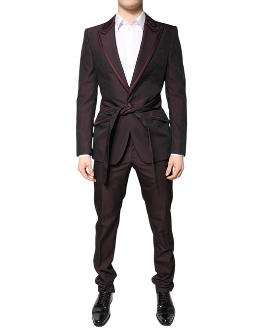 Dolce & Gabbana Maroon Single Breasted Formal 2 Piece Suit