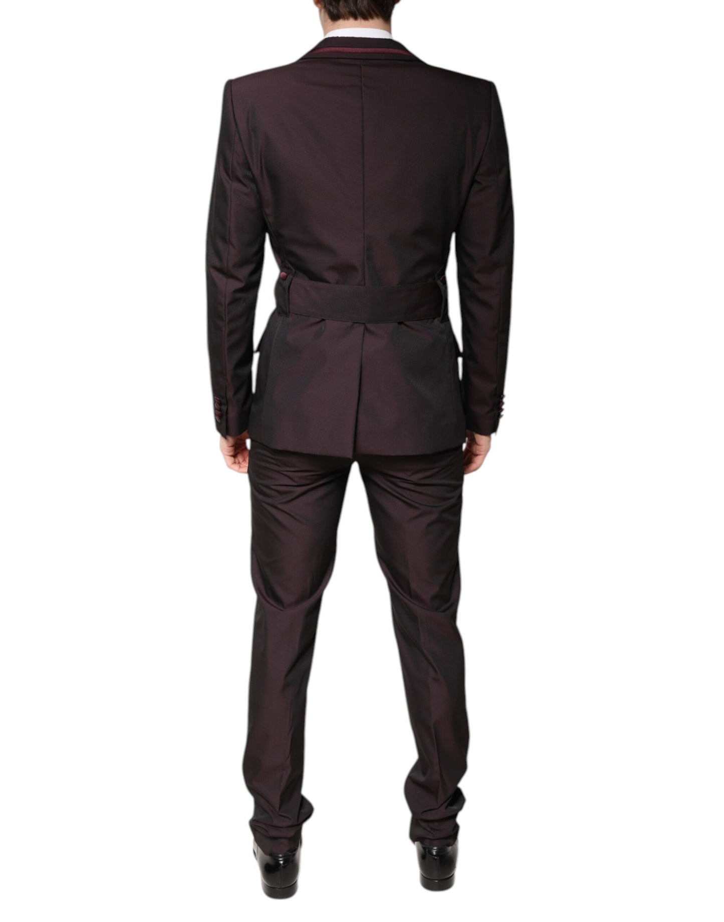 Dolce & Gabbana Maroon Single Breasted Formal 2 Piece Suit