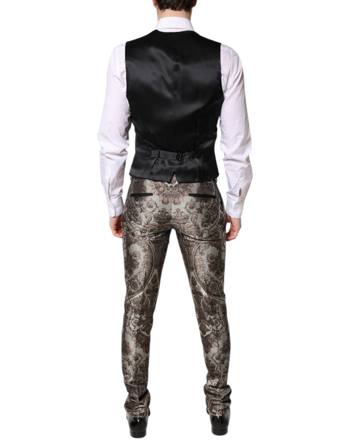 Dolce & Gabbana Multicolor Jacquard Single Breasted 3 Piece Suit