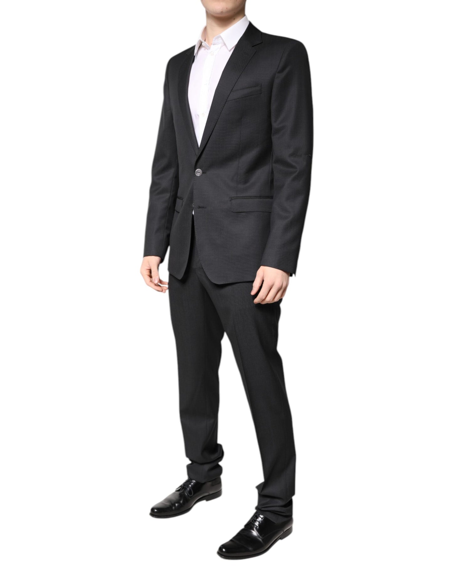 Dolce & Gabbana Dark Gray Wool Single Breasted 2 Piece Suit