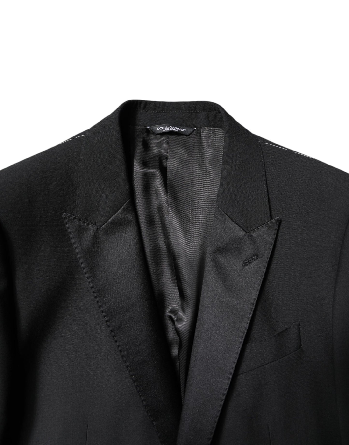 Dolce & Gabbana Black Wool Single Breasted 2 Piece Suit