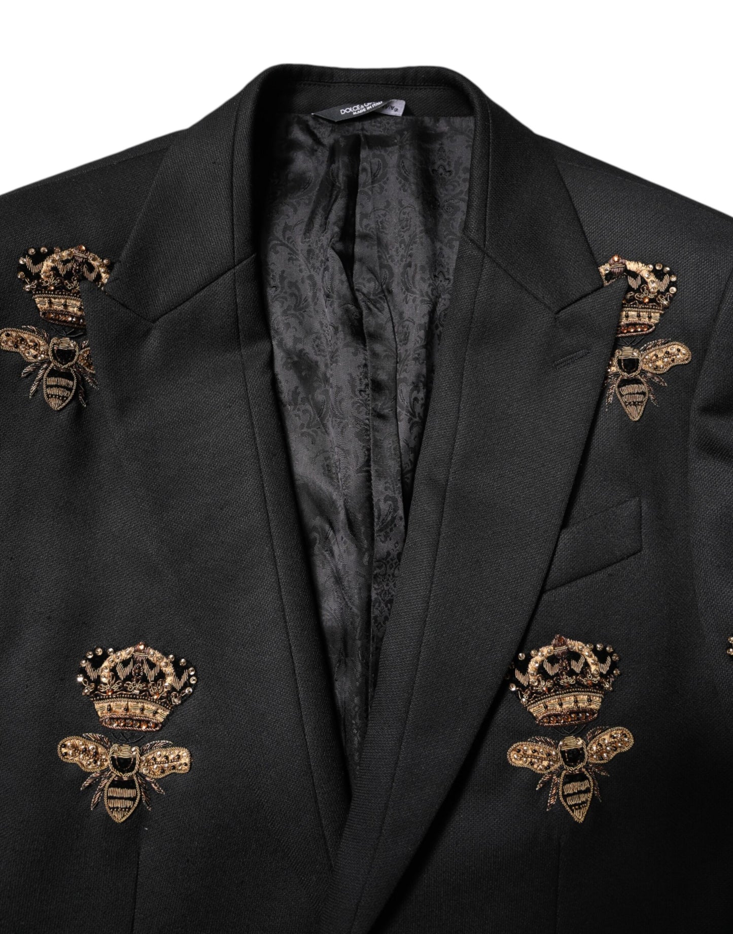 Black Bee Crown Embroidery 2 Piece Suit