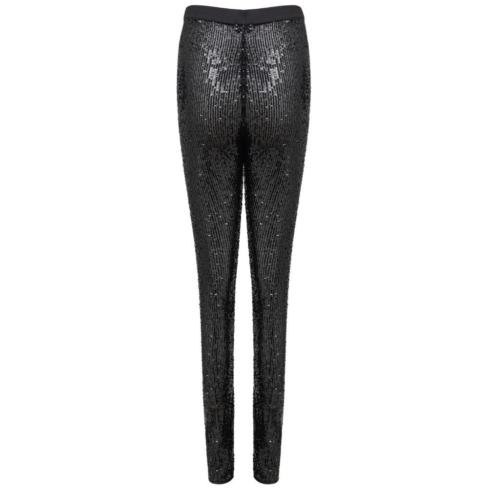 Black Polyester Joggers Workout Pant