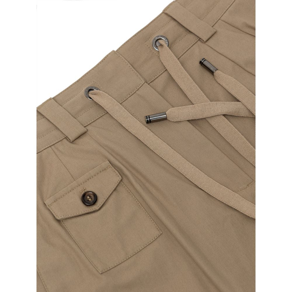 Beige Cotton Bermuda