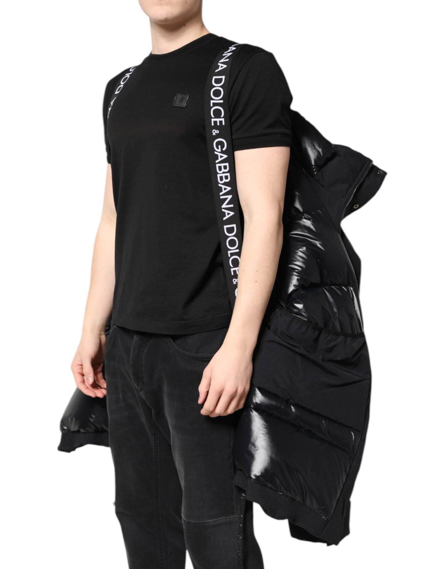 Dolce & Gabbana Black Nylon Full Zip Hooded Parka Jacket