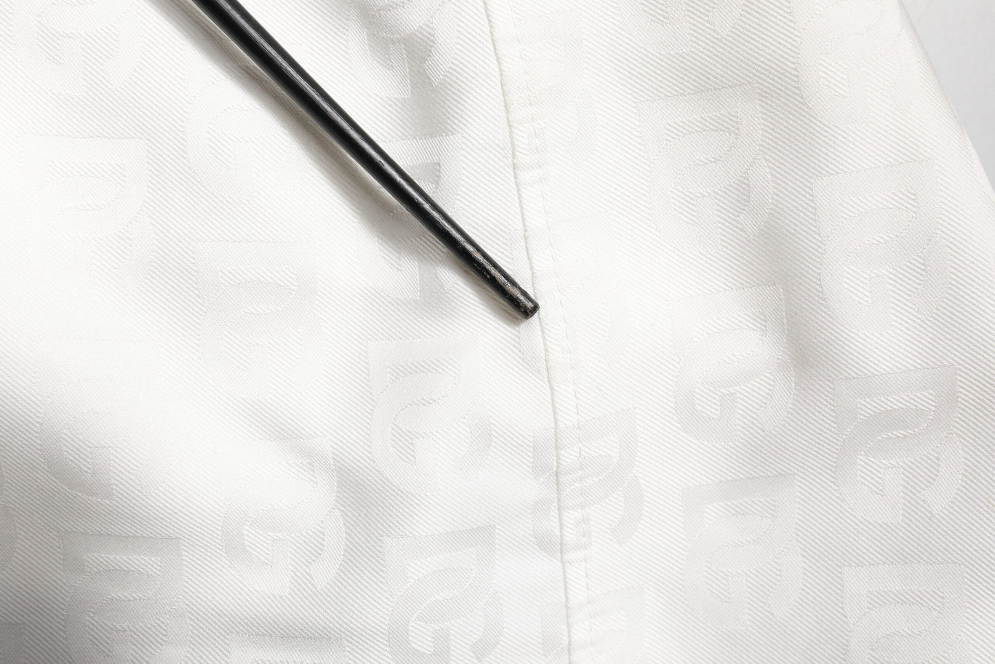 White DG Monogram Cotton Button Down Shirt