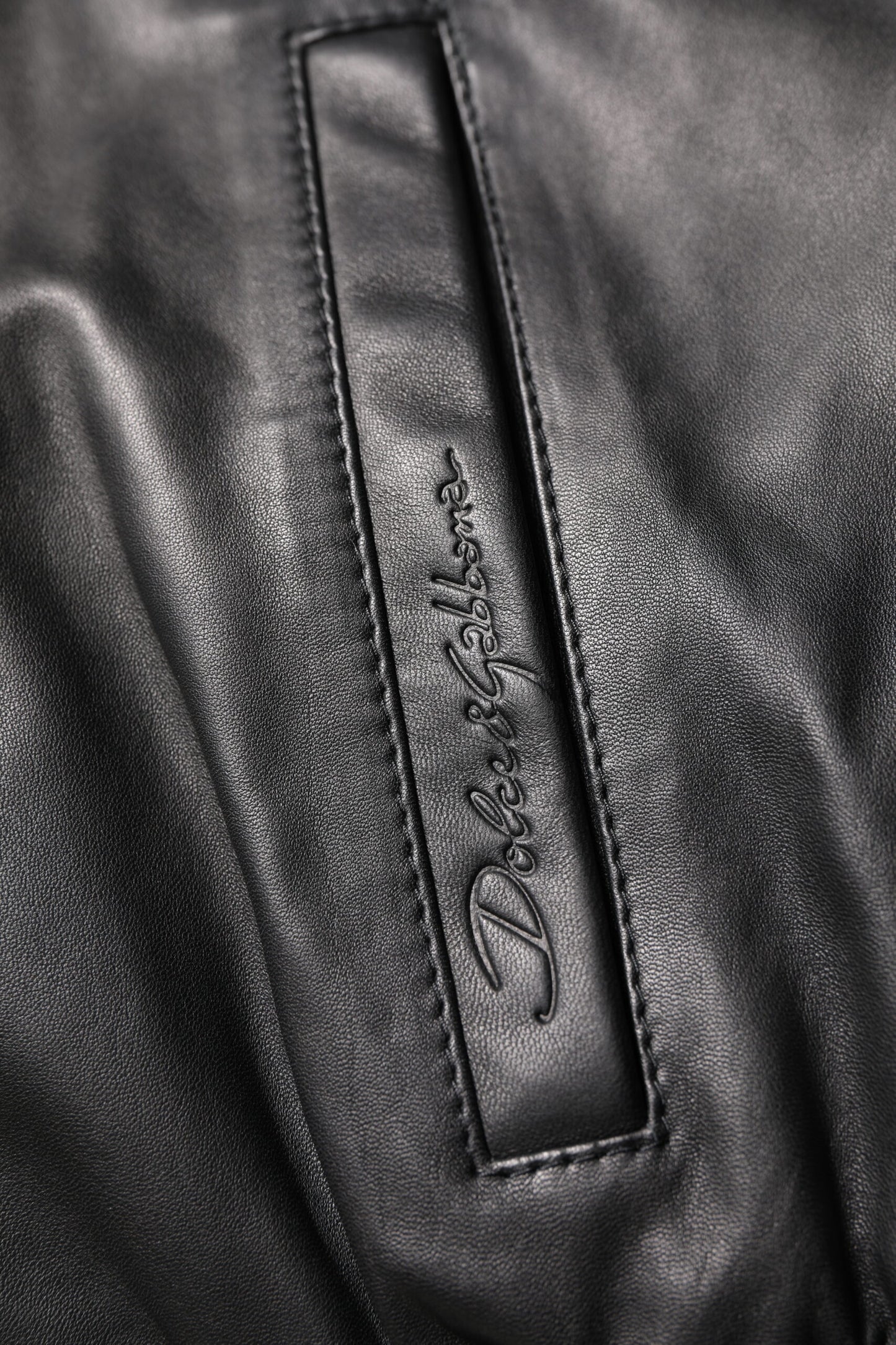 Black Lambskin Leather Full Zip Biker Jacket