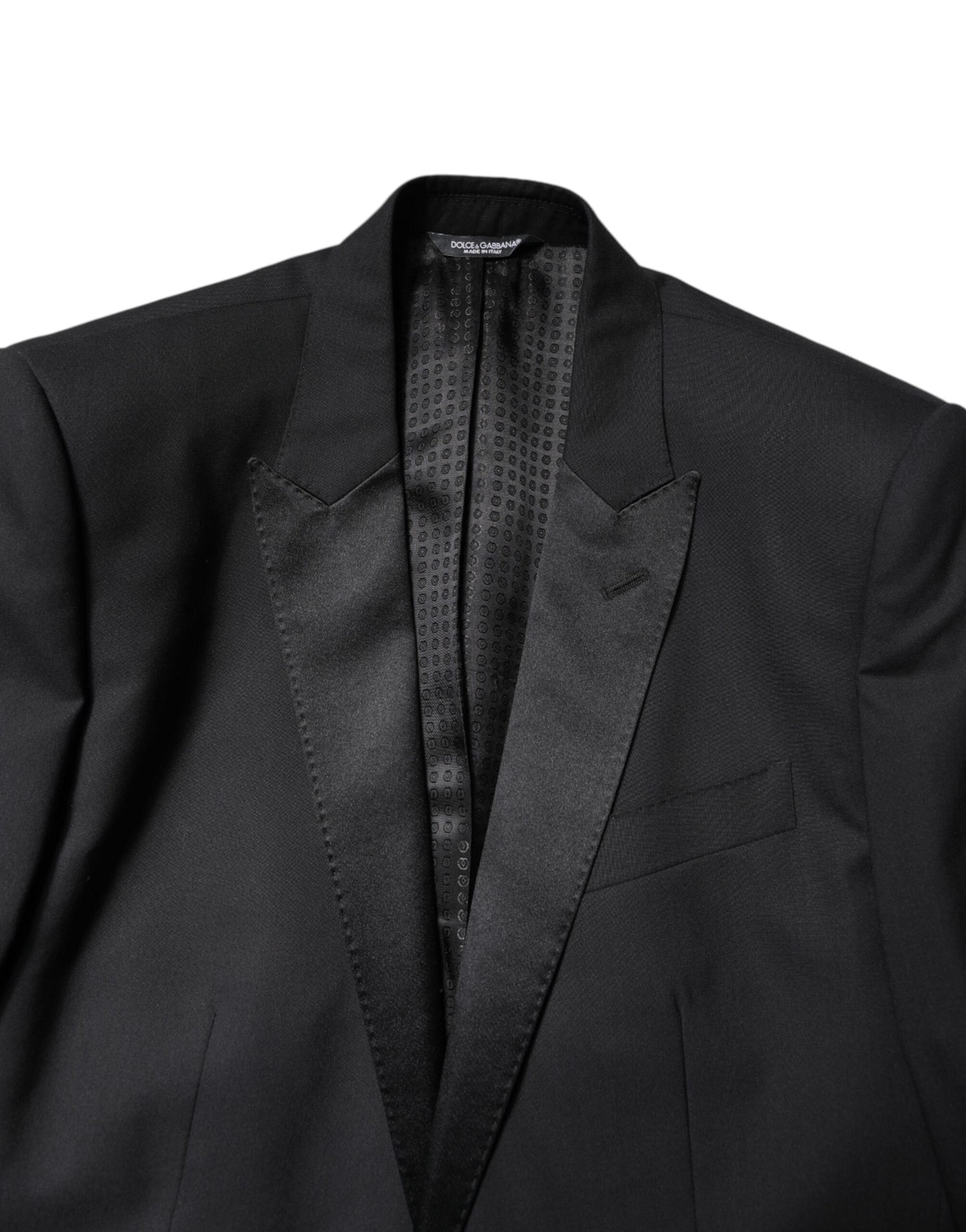 Black Wool Single Breasted 3 Piece Suit
