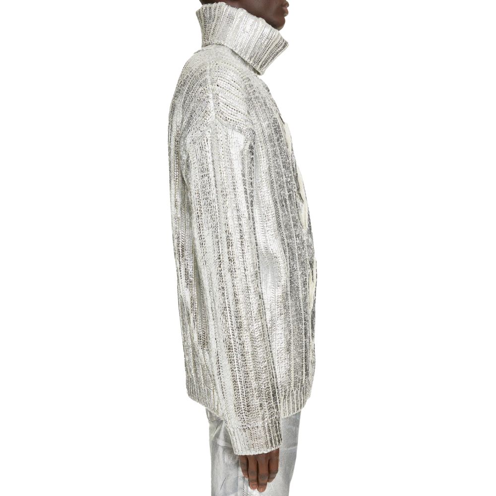 Brown Wool Men Turtleneck Sweater