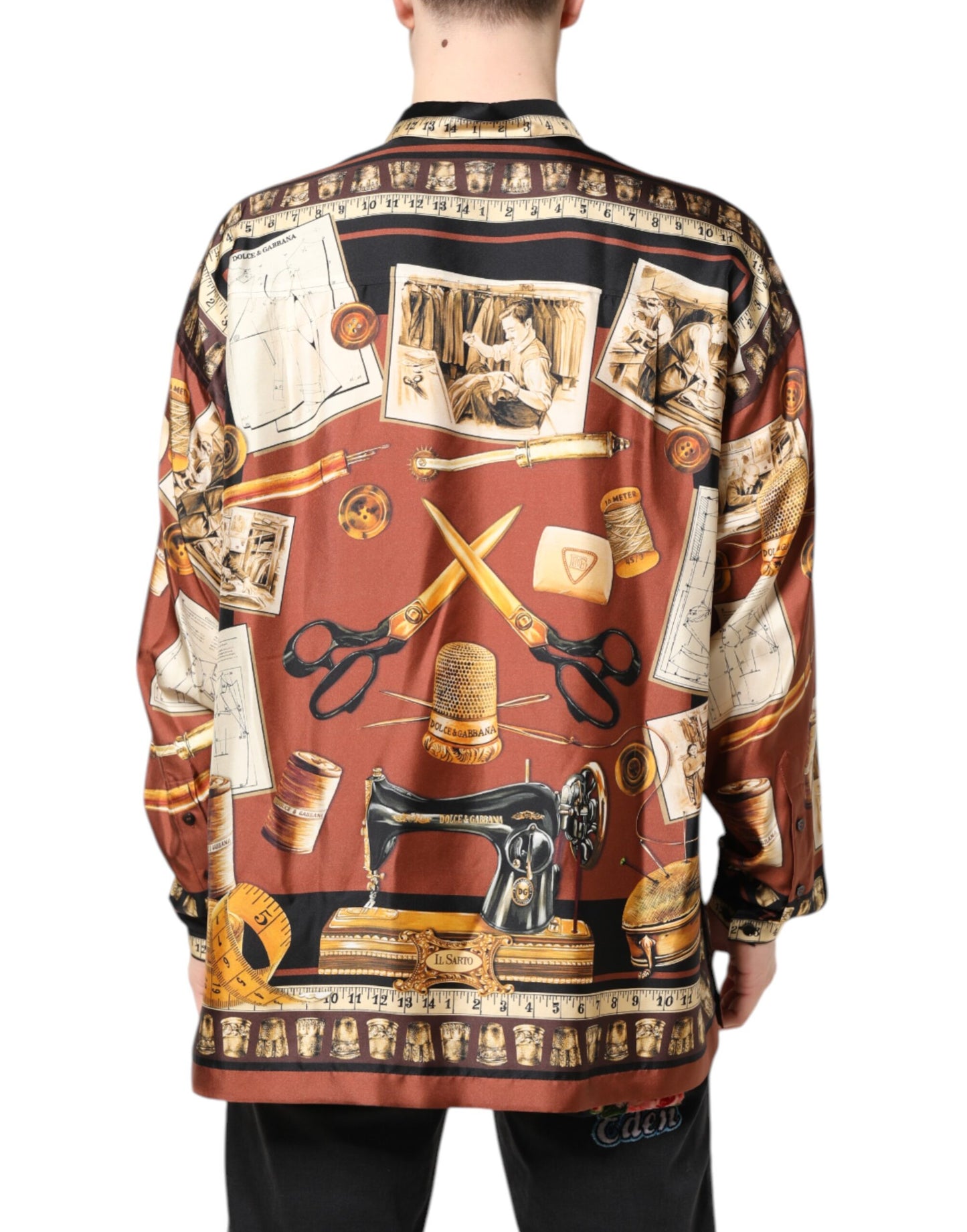 Multicolor Tailor Print Silk Casual Shirt