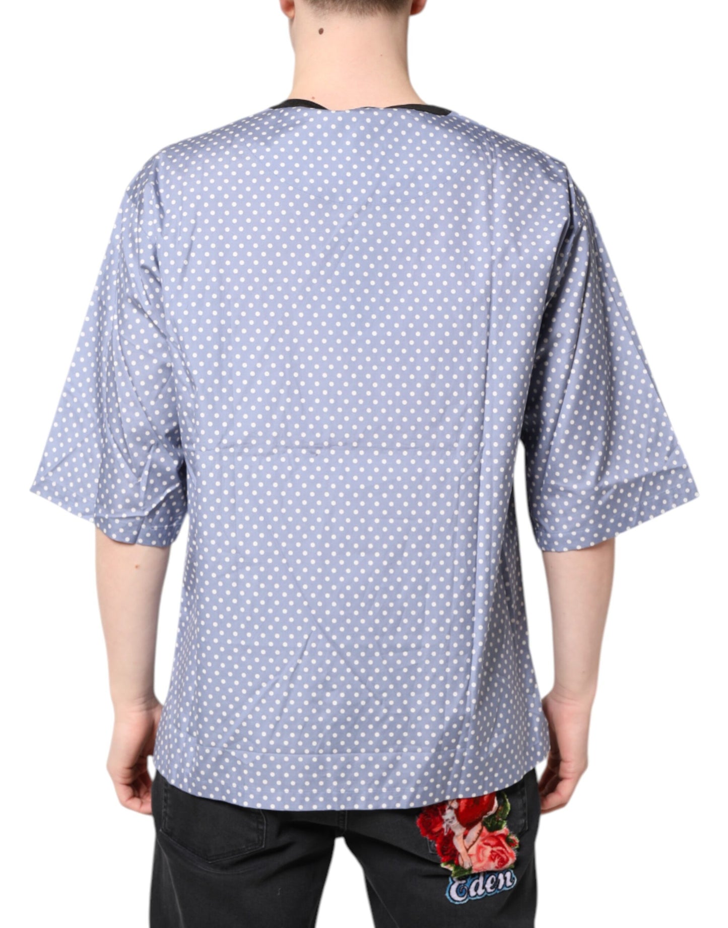 Light Blue Graphic Print Short Sleeve T-shirt
