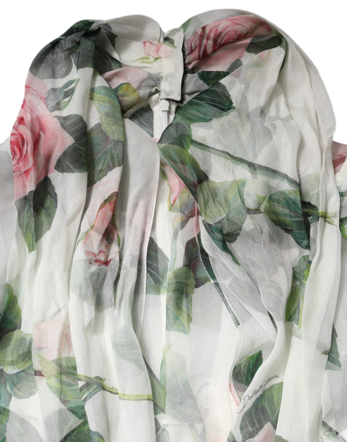 White Floral Roses Maxi Long Gown Dress