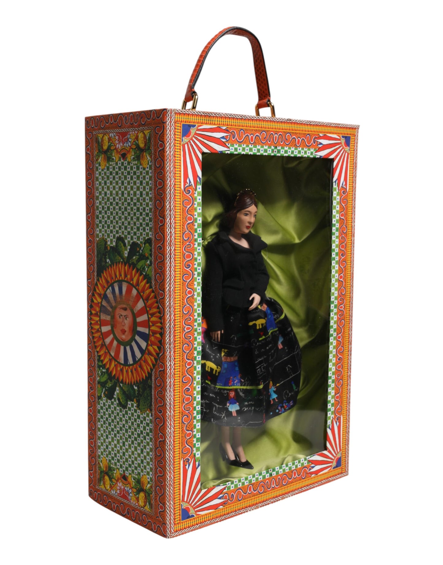 Dolce & Gabbana Black Dress Ceramic Porcelain Fashion Leather Sicily Dolls