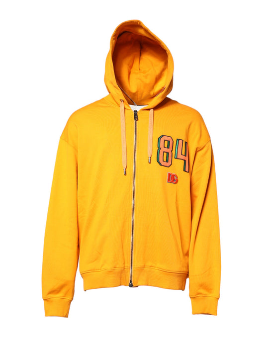 Yellow Full Zip Hooded Sweatshirt Sweater