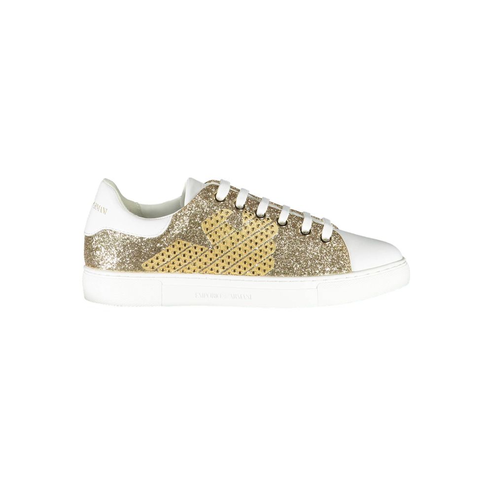 Emporio Armani Gold Polyester Sneaker