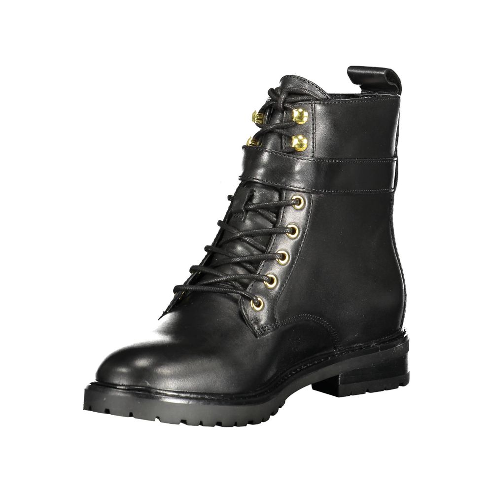 Black Leather Women Boot