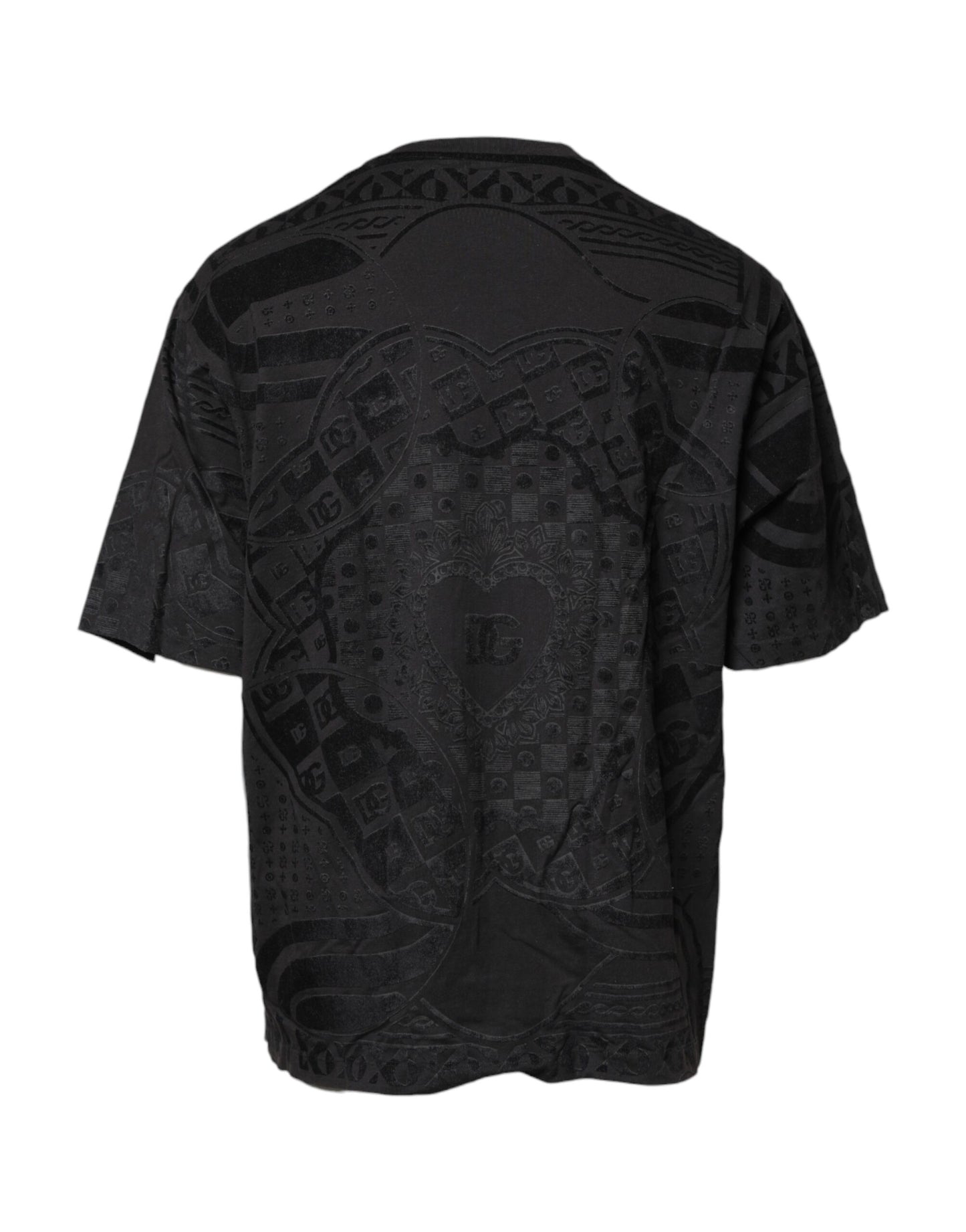 Dolce & Gabbana Black Cotton Bandana Logo Crew Neck T-shirt