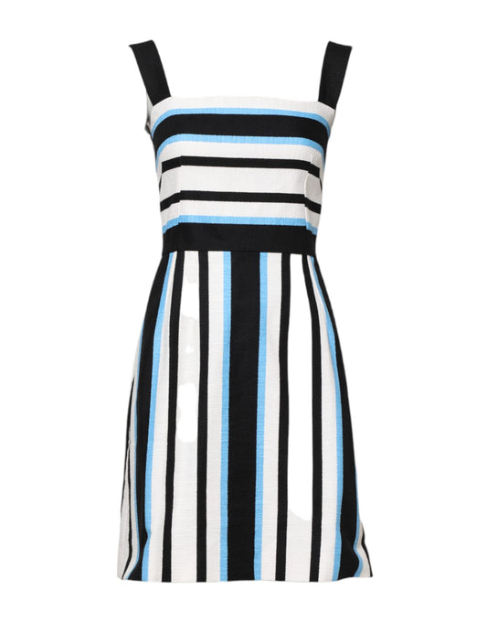 Multicolor Stripe Cashmere Sleeveless Dress