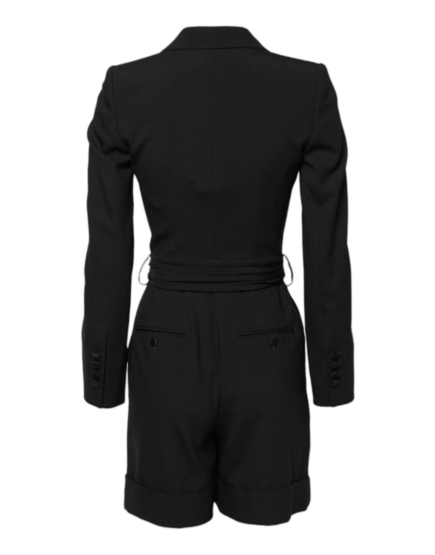 Dolce & Gabbana Black Wool Jumpsuit Dress Women Coat Jacket
