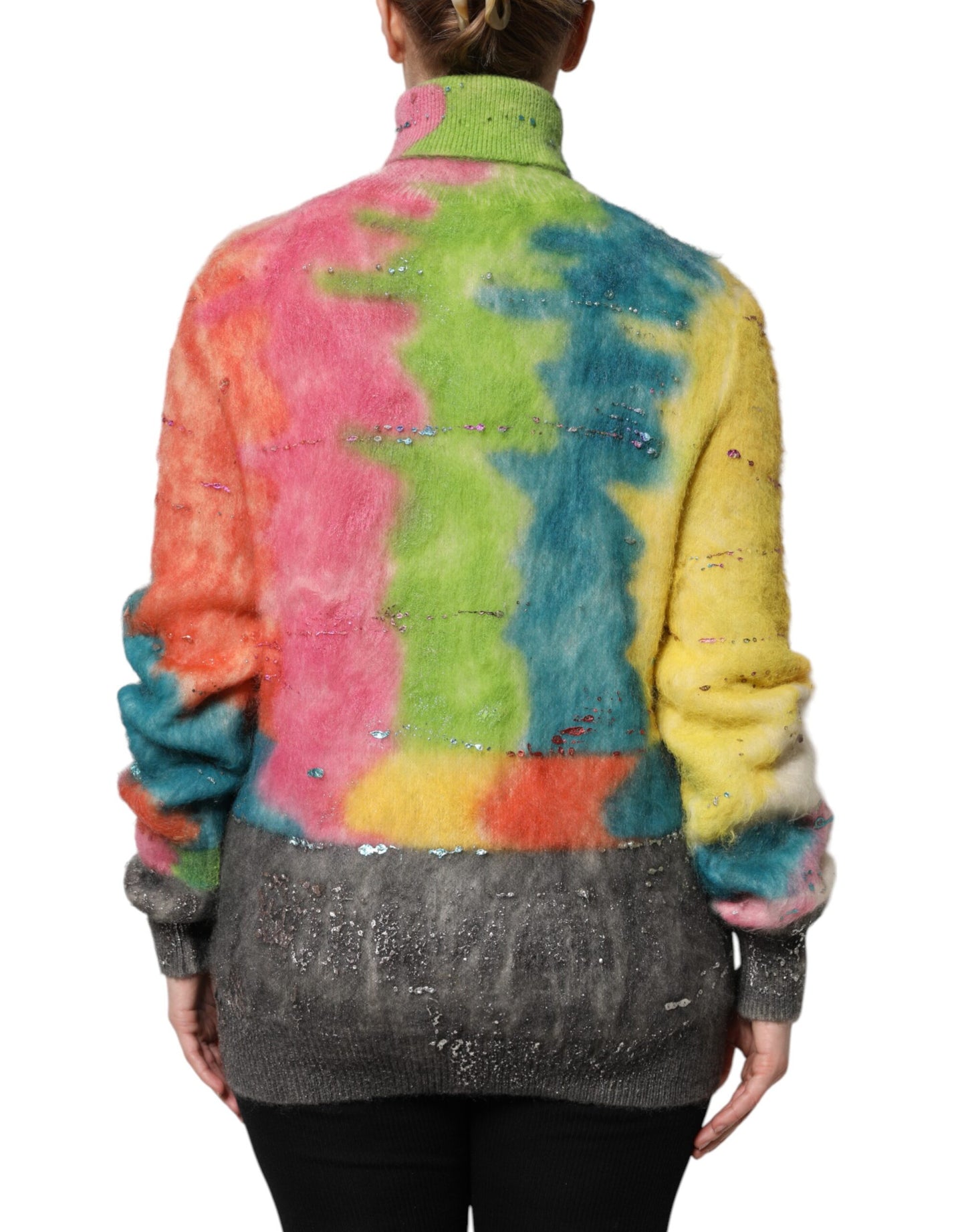 Dolce & Gabbana Multicolor Mohair Turtleneck Pullover Sweater