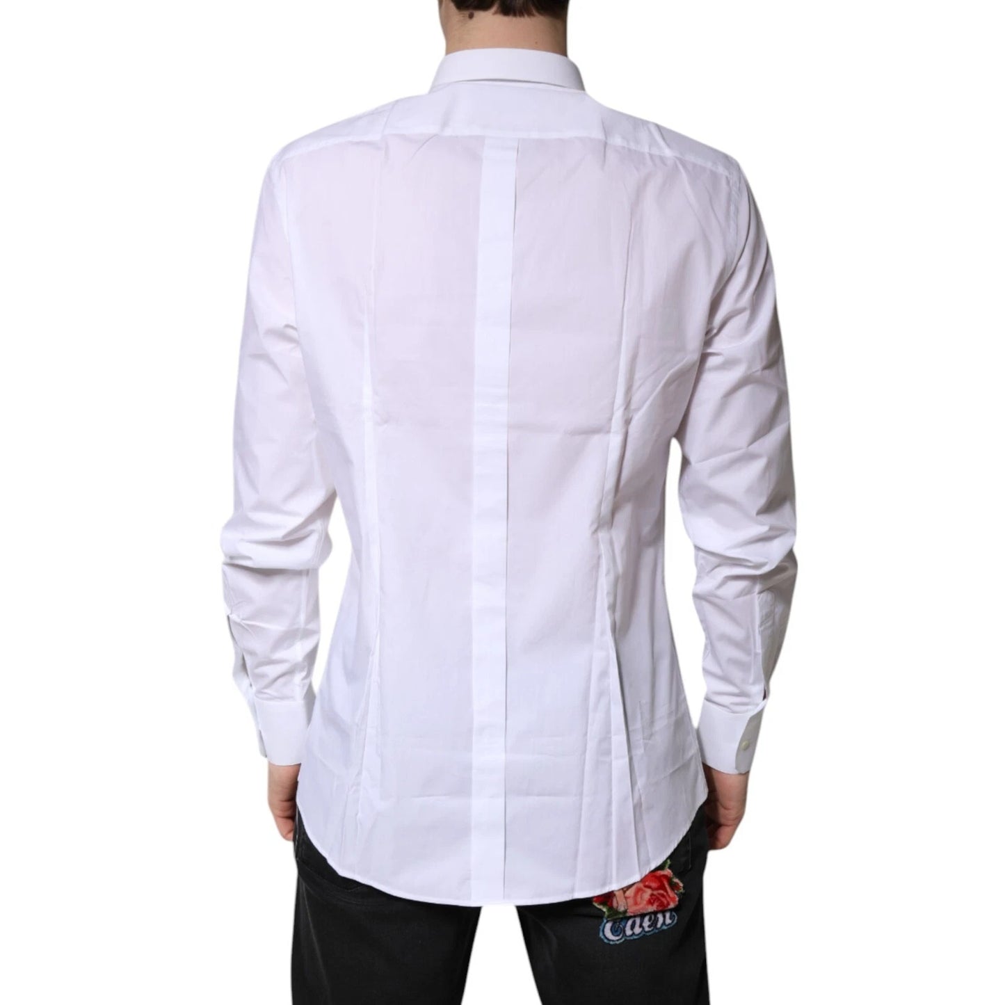 White Cotton GOLD Dress Formal Shirt