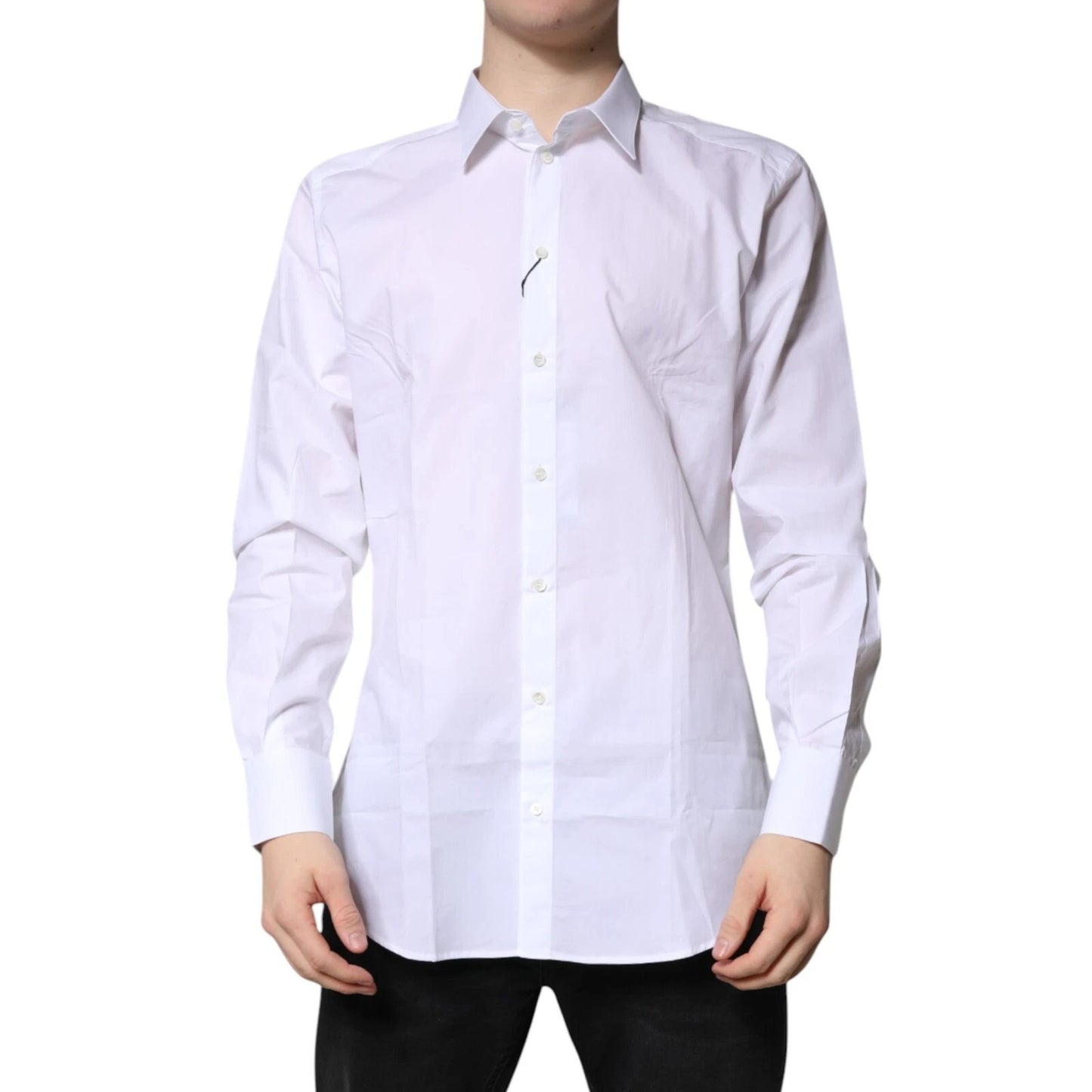 White Cotton GOLD Dress Formal Shirt