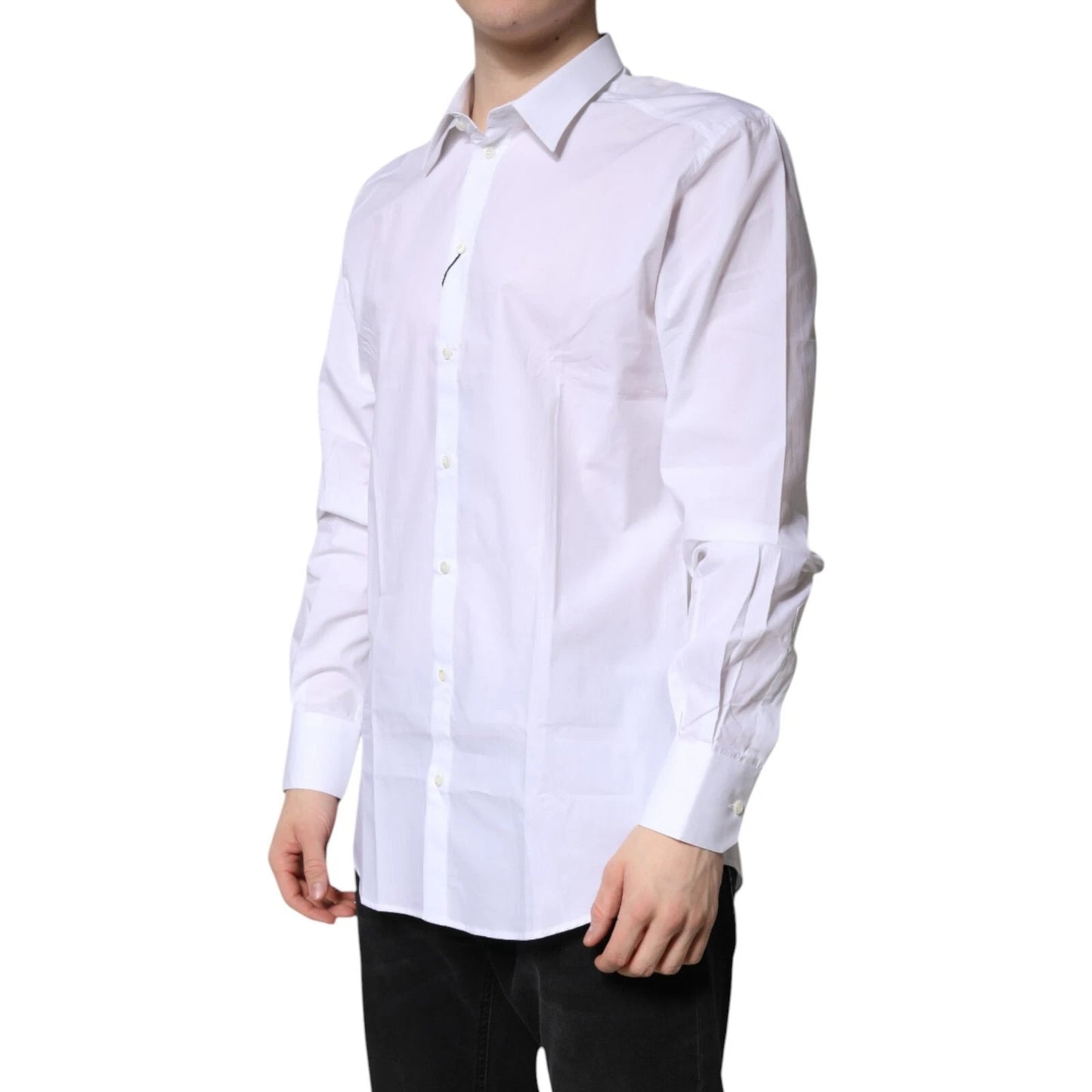White Cotton GOLD Dress Formal Shirt