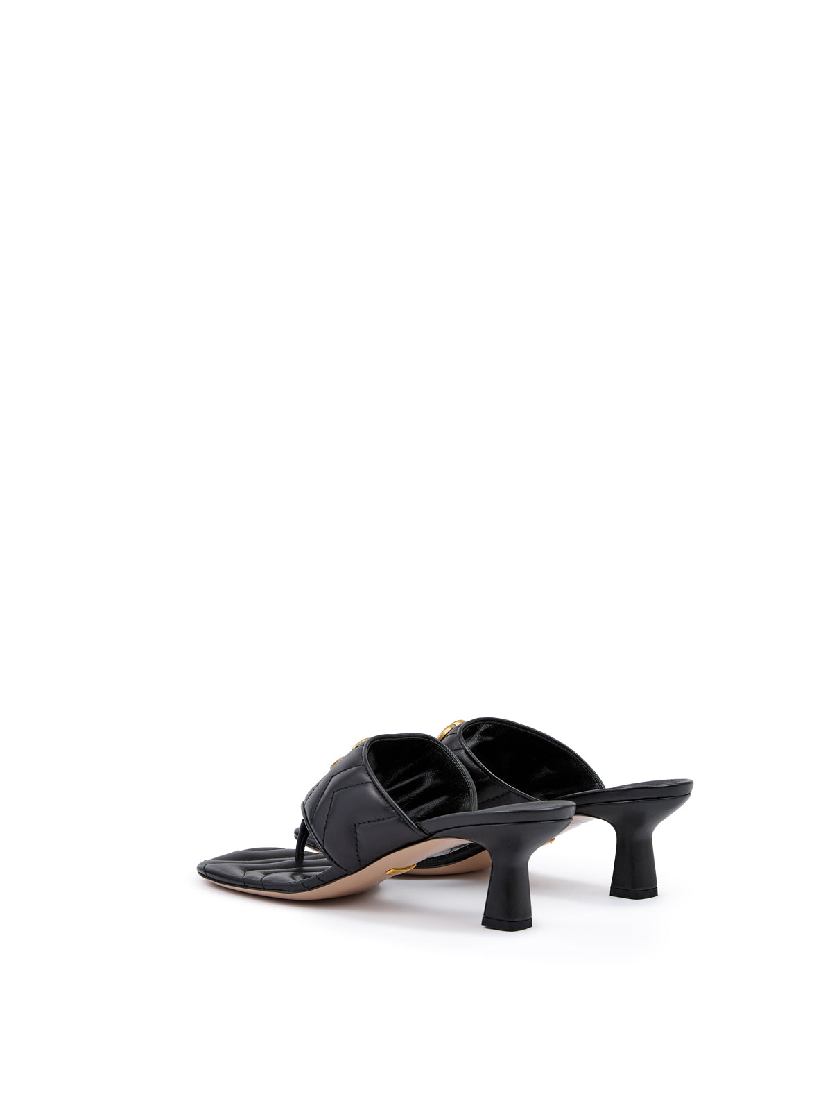 Mystic Black Nappa Charlotte Leather Sandals