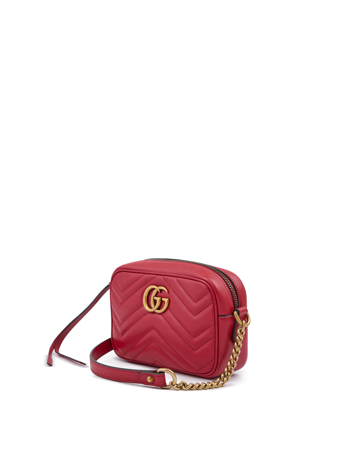 Red Leather GG Marmont Camera Bag