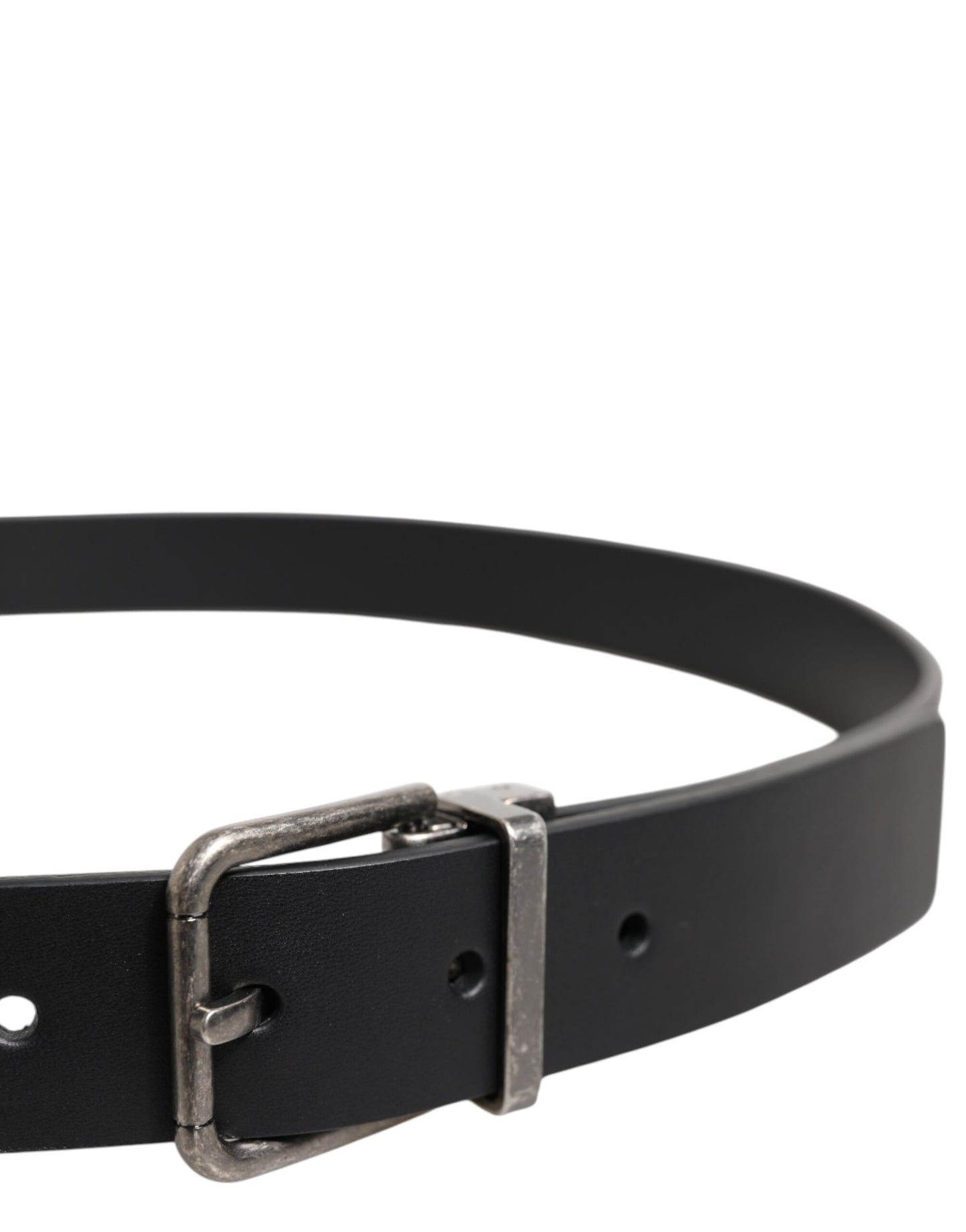 Dolce & Gabbana Black Classic Leather Metal Buckle Belt