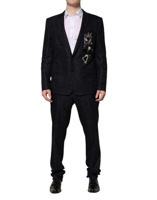 Black MARTINI King Skeleton 2 Piece Suit