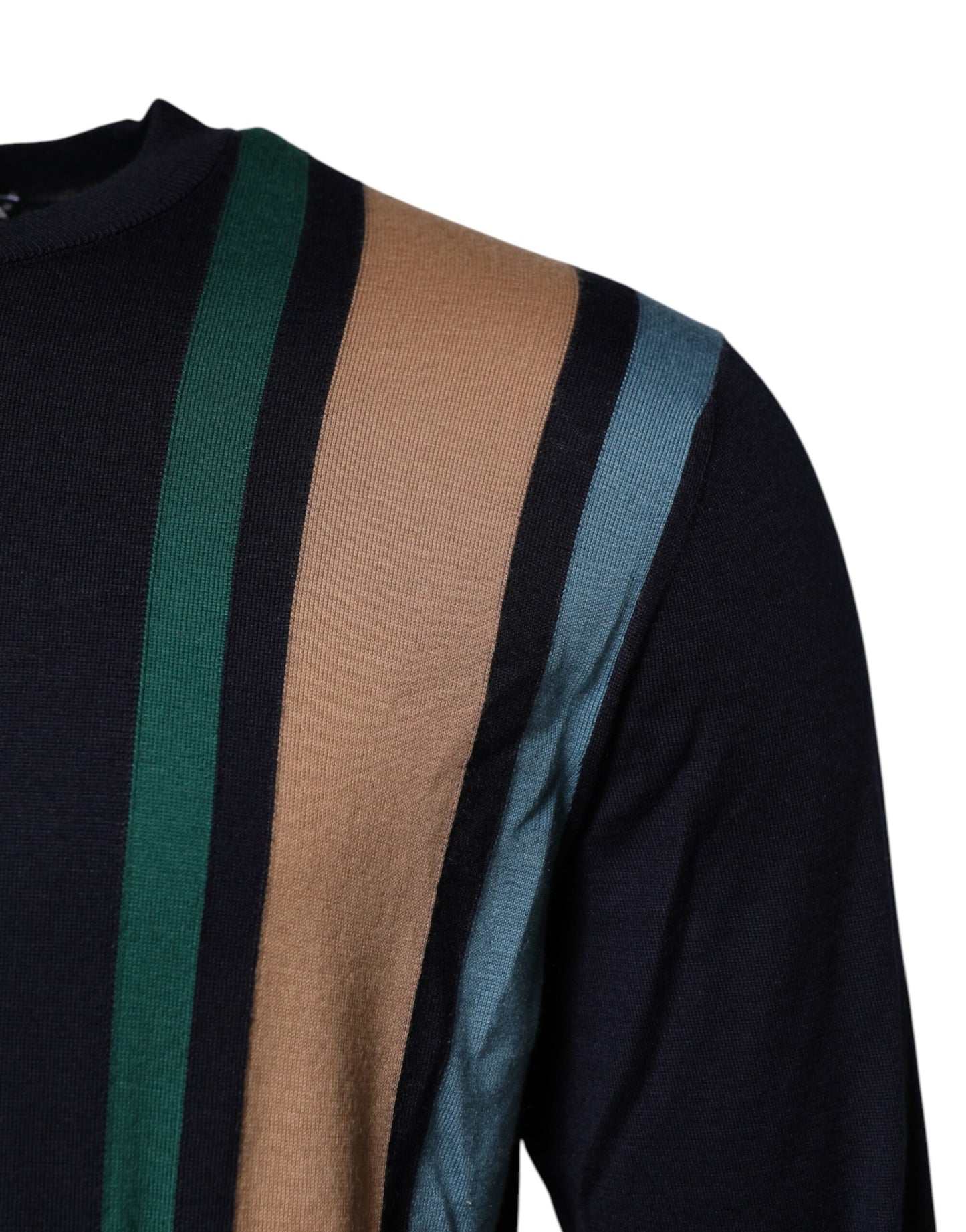 Dolce & Gabbana Multicolor Stripes Crew Neck Pullover Sweater
