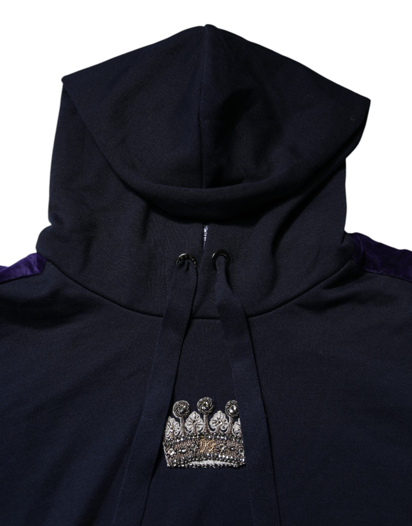 Dolce & Gabbana Black Crown Cotton Hooded Sweatshirt Sweater